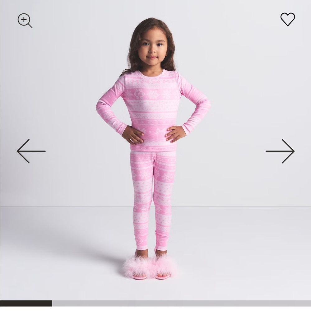 Skims LOGO PLUSH POINTELLE KIDS LONG SLEEVE SET size 6